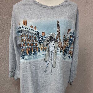 Love & Lace - Girl in Paris Grey Sweater